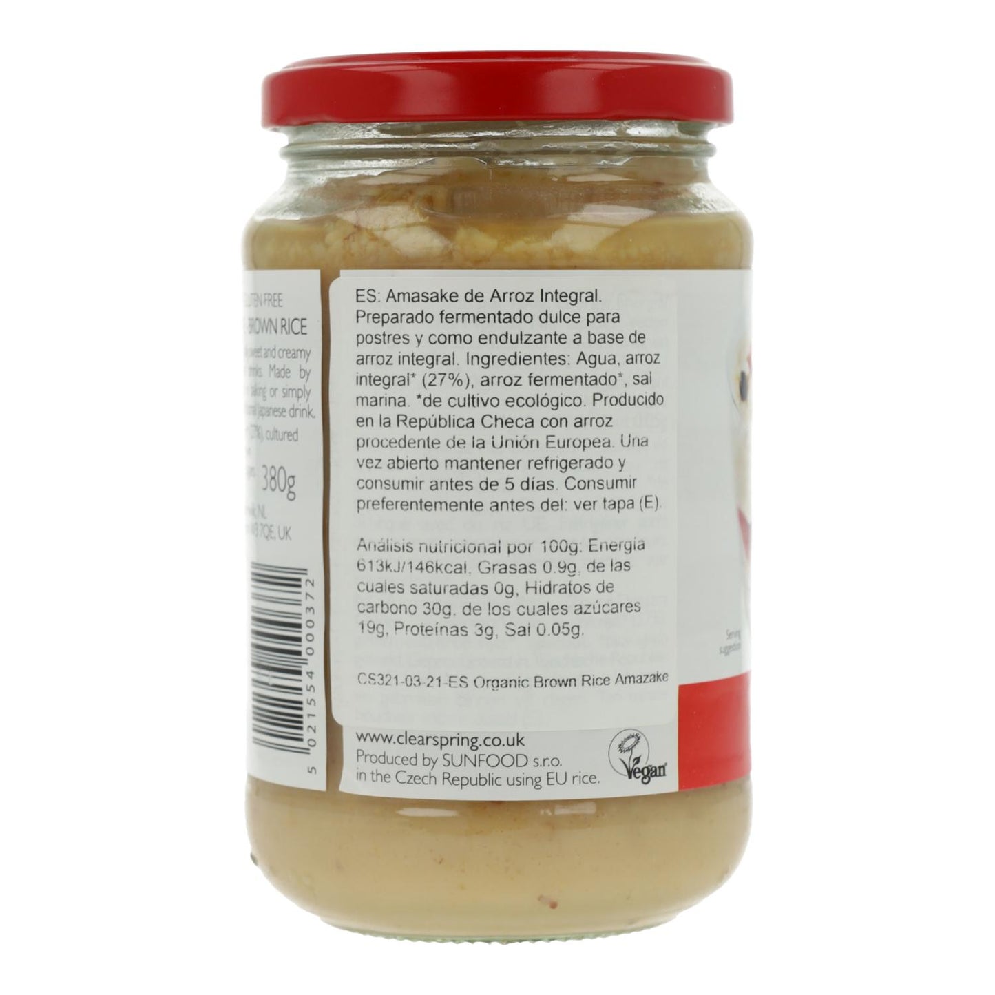 Amasake de arroz integral ECO Clearspring, 380 g