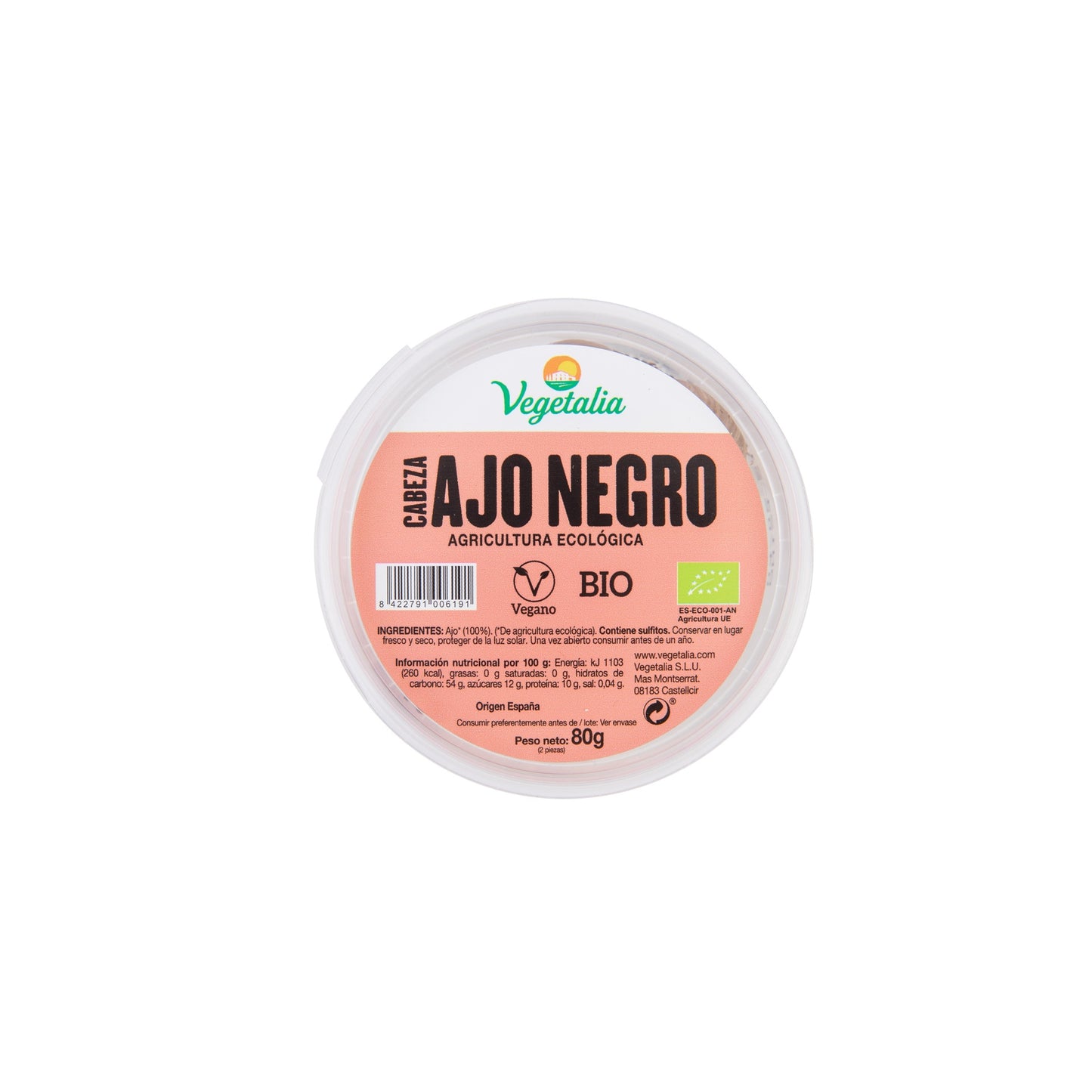 AJO NEGRO ECOLOGICO BIO (2 cabezas) VEGETALIA 80g