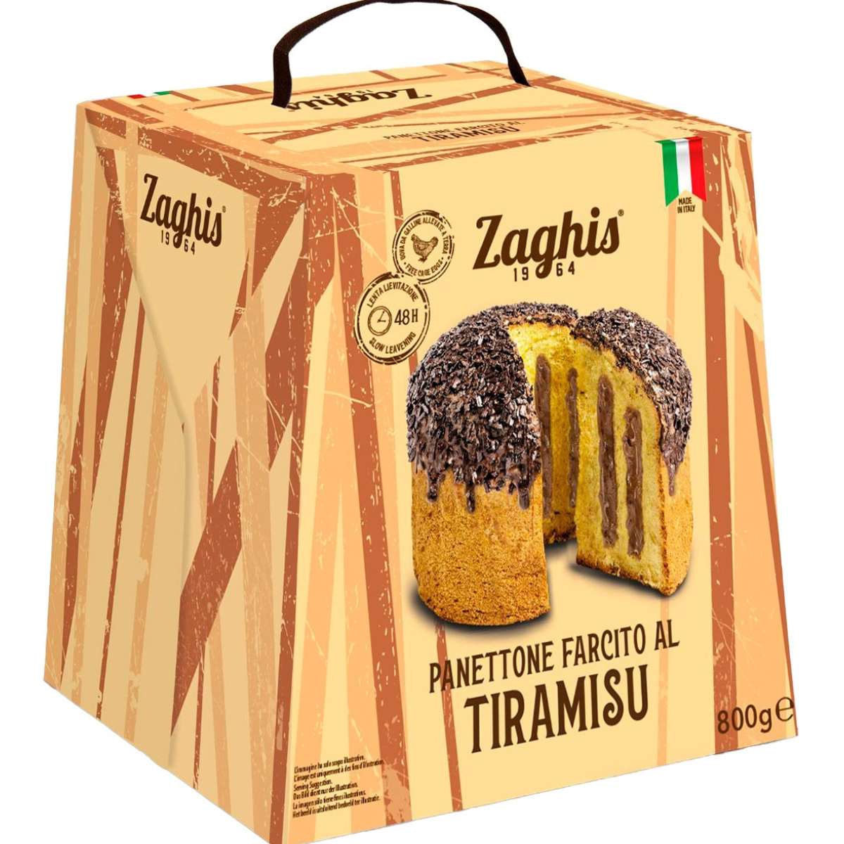 Panettone Tradicional Relleno Crema Tiramisu Zaghis 800 gr.