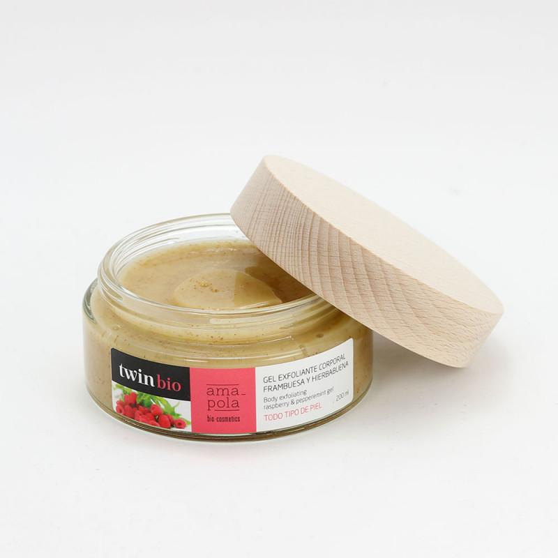 Exfoliante corporal frambuesa y hierbabuena Amapola Biocosmetics 200 ml