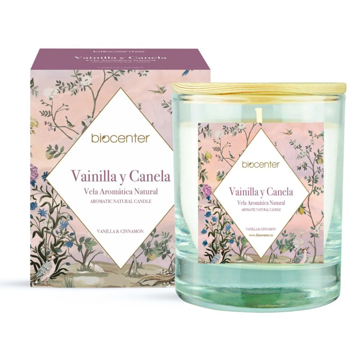 Vela natural Vainilla Canela - cera vegetal y aceites esenciales, Biocenter, 200 gr