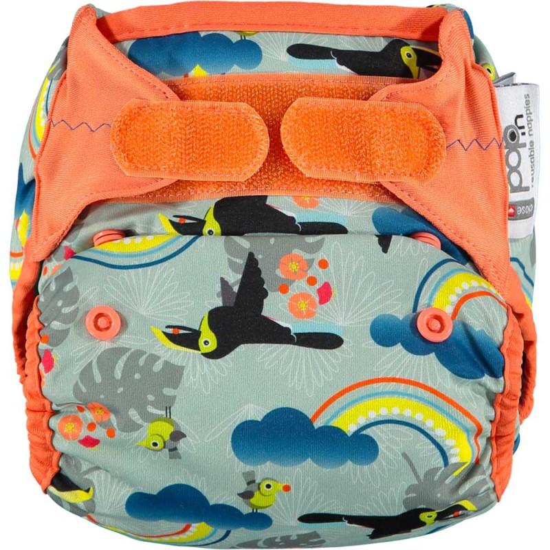Pañal reutilizable bambú Pop-in velcro Toucan Close Parent