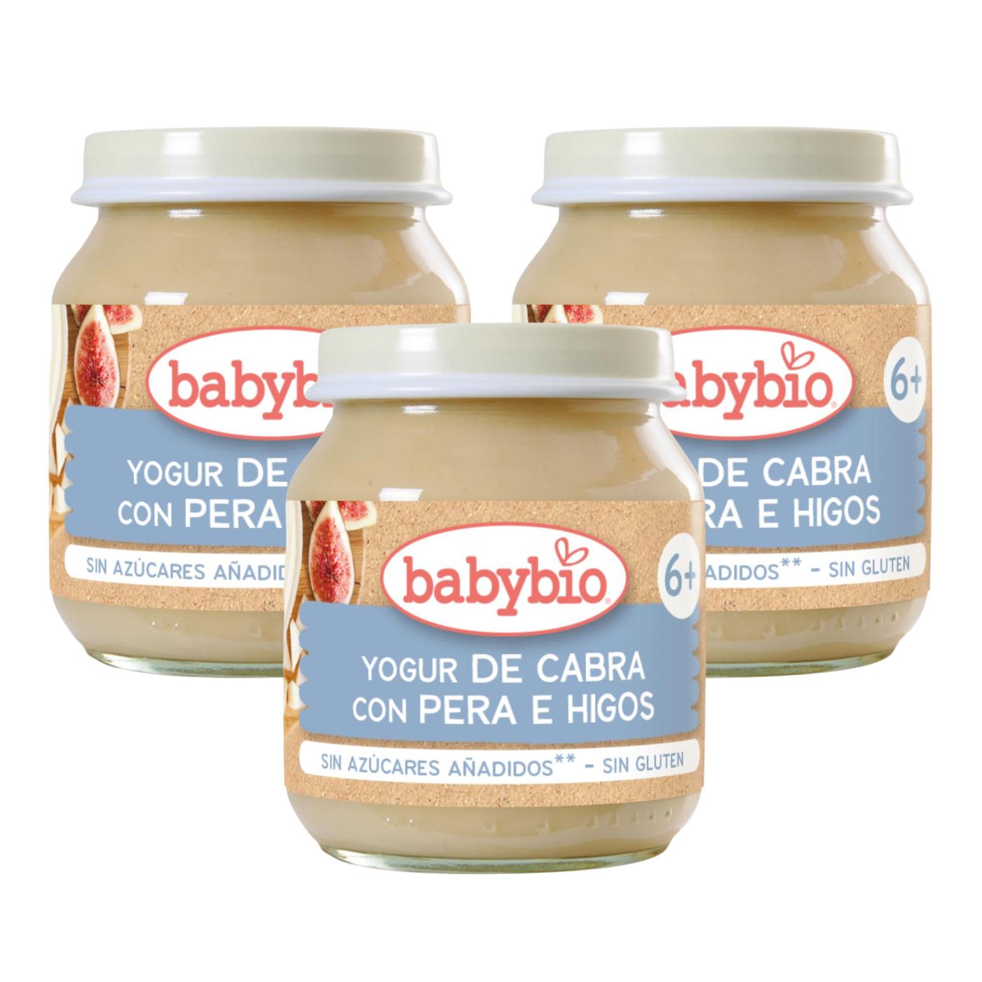 Pack 3 unidades yogur de cabra con pera e higo Babybio 130 g