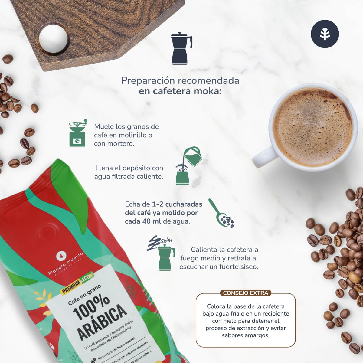 Café en grano Eco 100% Arábica Planeta Huerto 1 Kg