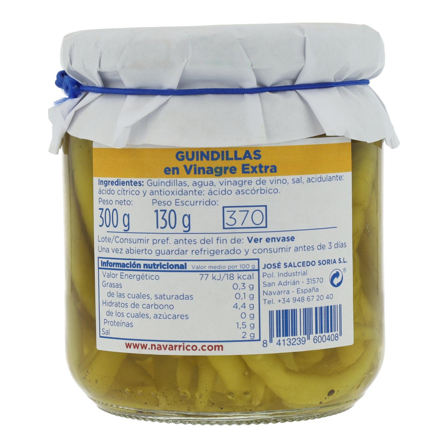 Guindillas El Navarrico Frasco 370 ml