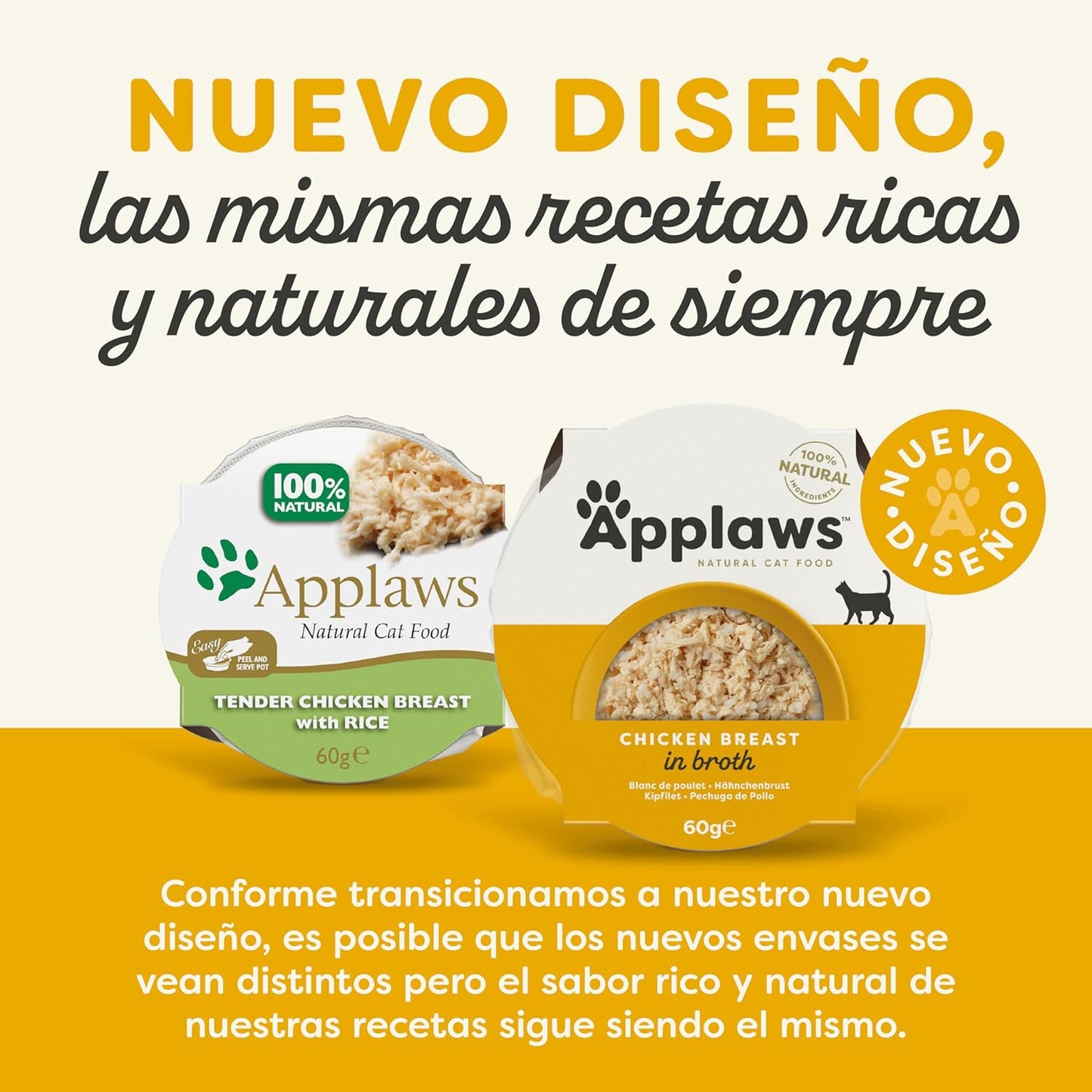 Applaws Cat Tarrina Pechuga Pollo y Arroz para gatos 60 gr