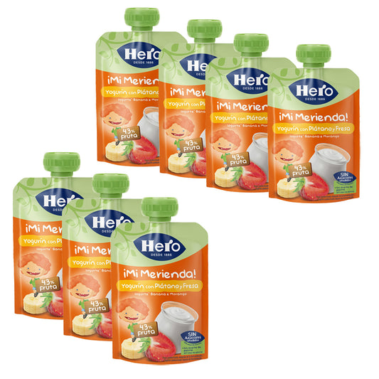 Pack 7x Yogurin Plátano Fresa Hero 100g