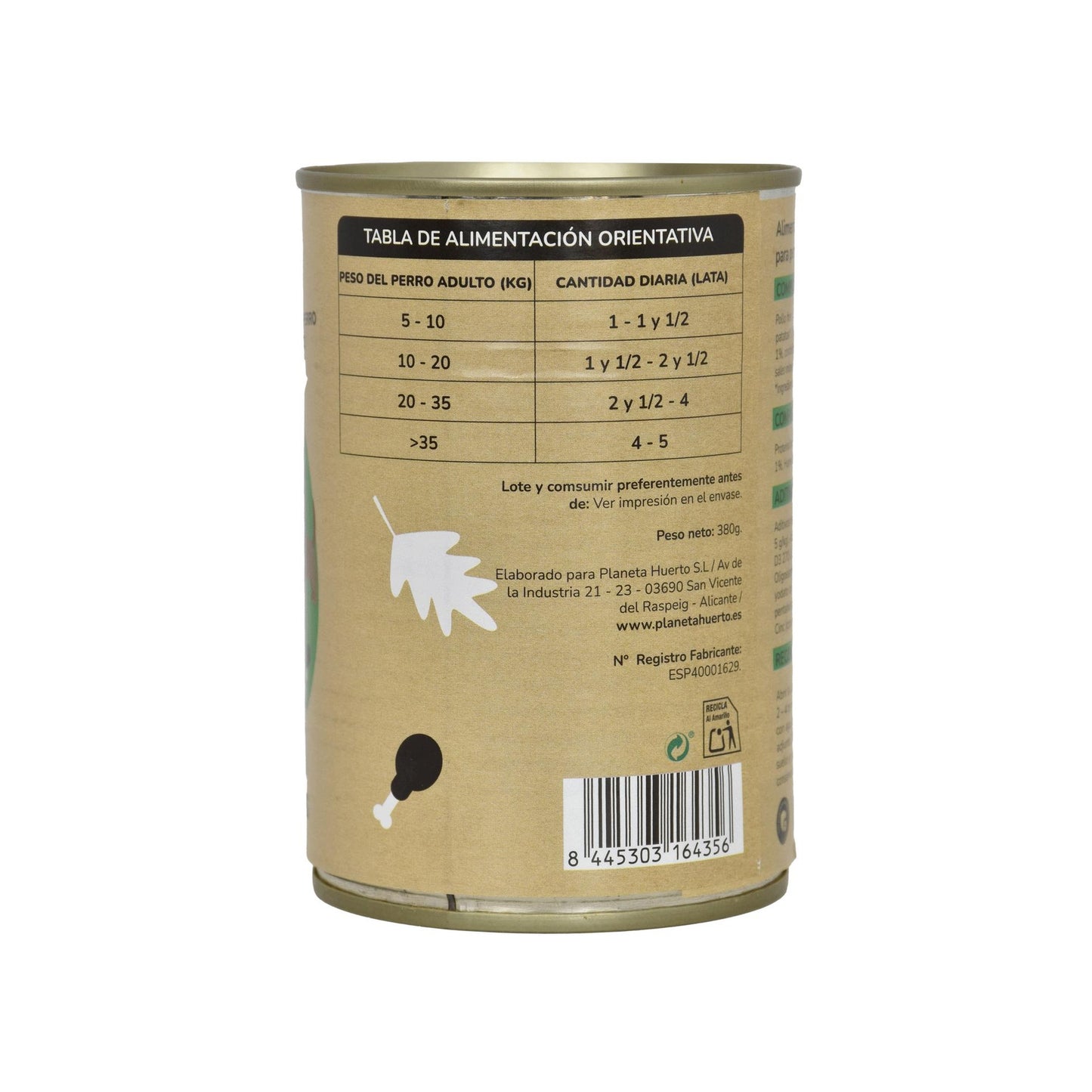 Comida Húmeda Grain Free Superpremium para perro Pollo y Pato 380 g Planeta Huerto