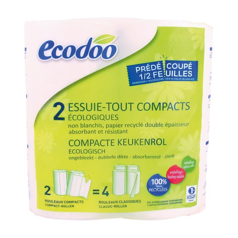 Papel de Cocina compacto 100% fibra reciclada Ecodoo 2 Uds