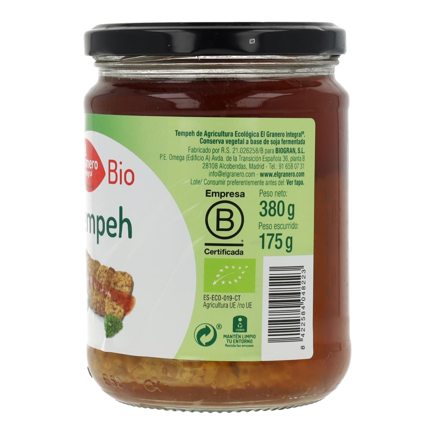 Tempeh en conserva Bio El Granero 380 g