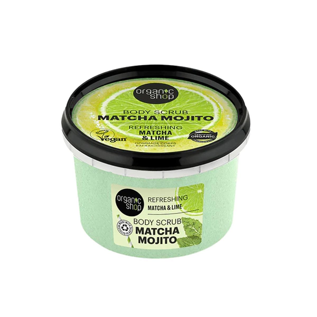 Exfoliante corporal refrescante mojito de matcha, Organic Shop 250 ml