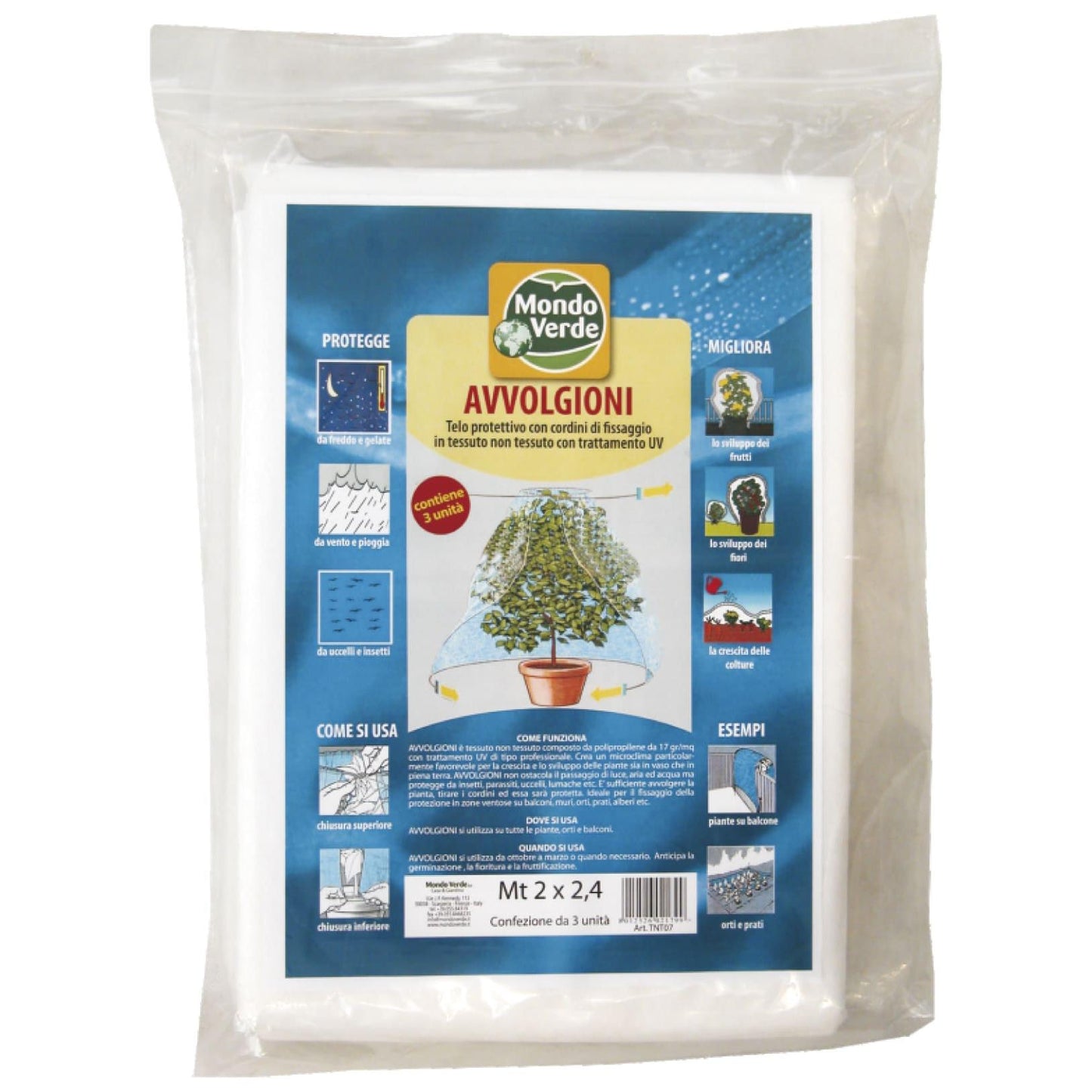 Tela protección antiheladas con Cordones