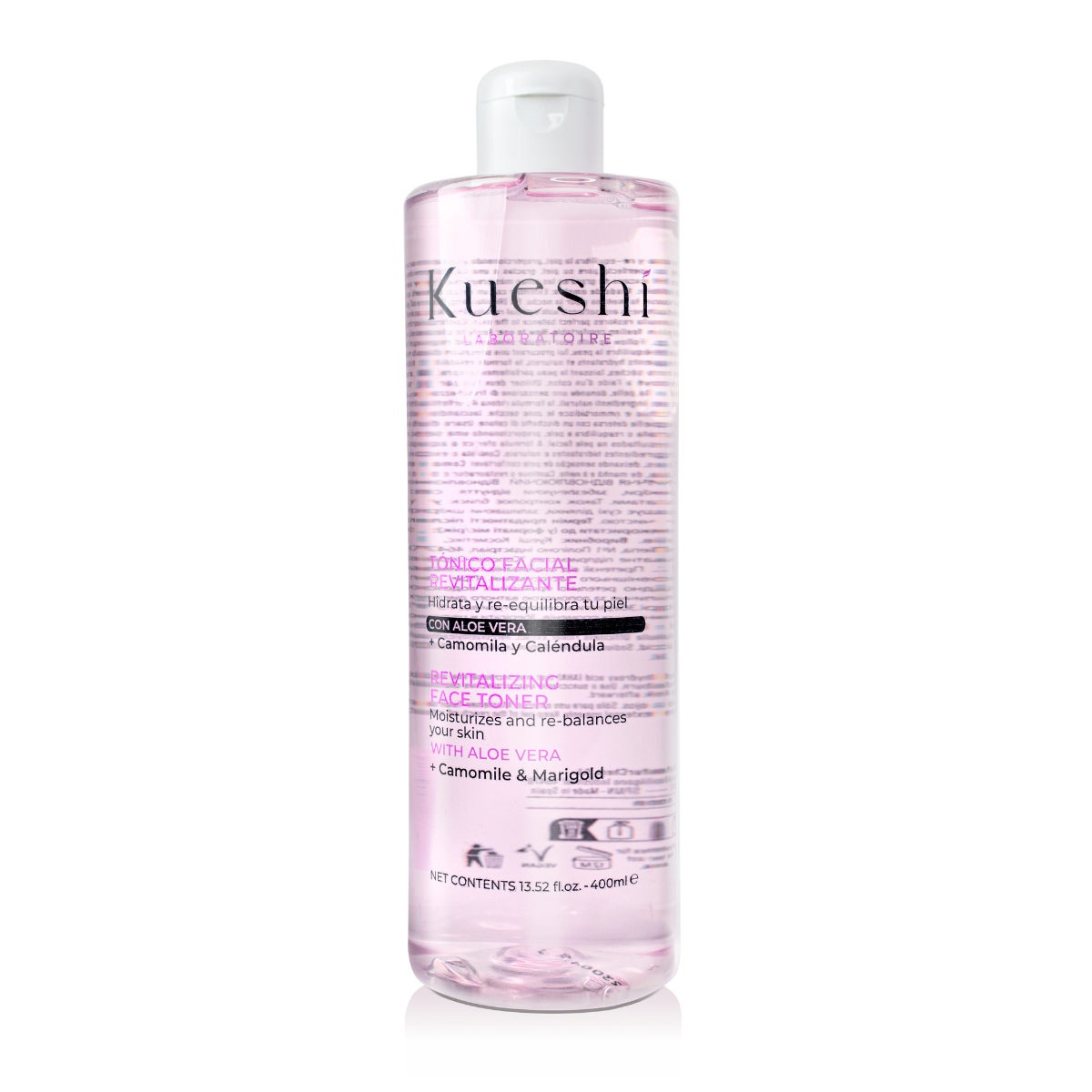 Tónico facial revitalizante aloe vera, camomila y caléndula Kueshi 400 ml
