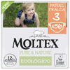 Pañales T3 (4-10 kg) Moltex Pure & Nature, 56 Uds