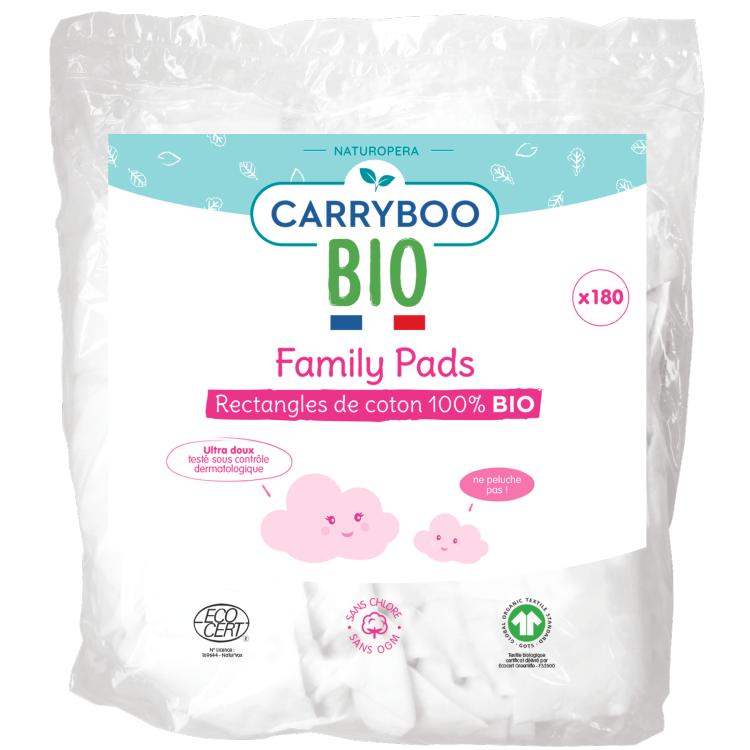 CARRYBOO - Family Pads de Algodón 100% Bio - Paquete de 180
