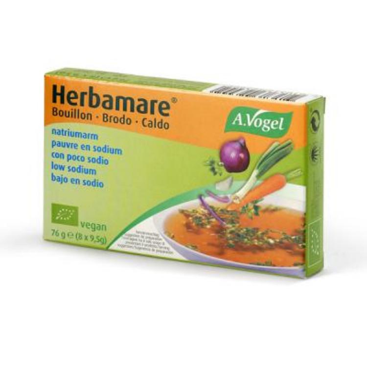Herbamare caldo vegetal bajo en sodio, 8 cubitos