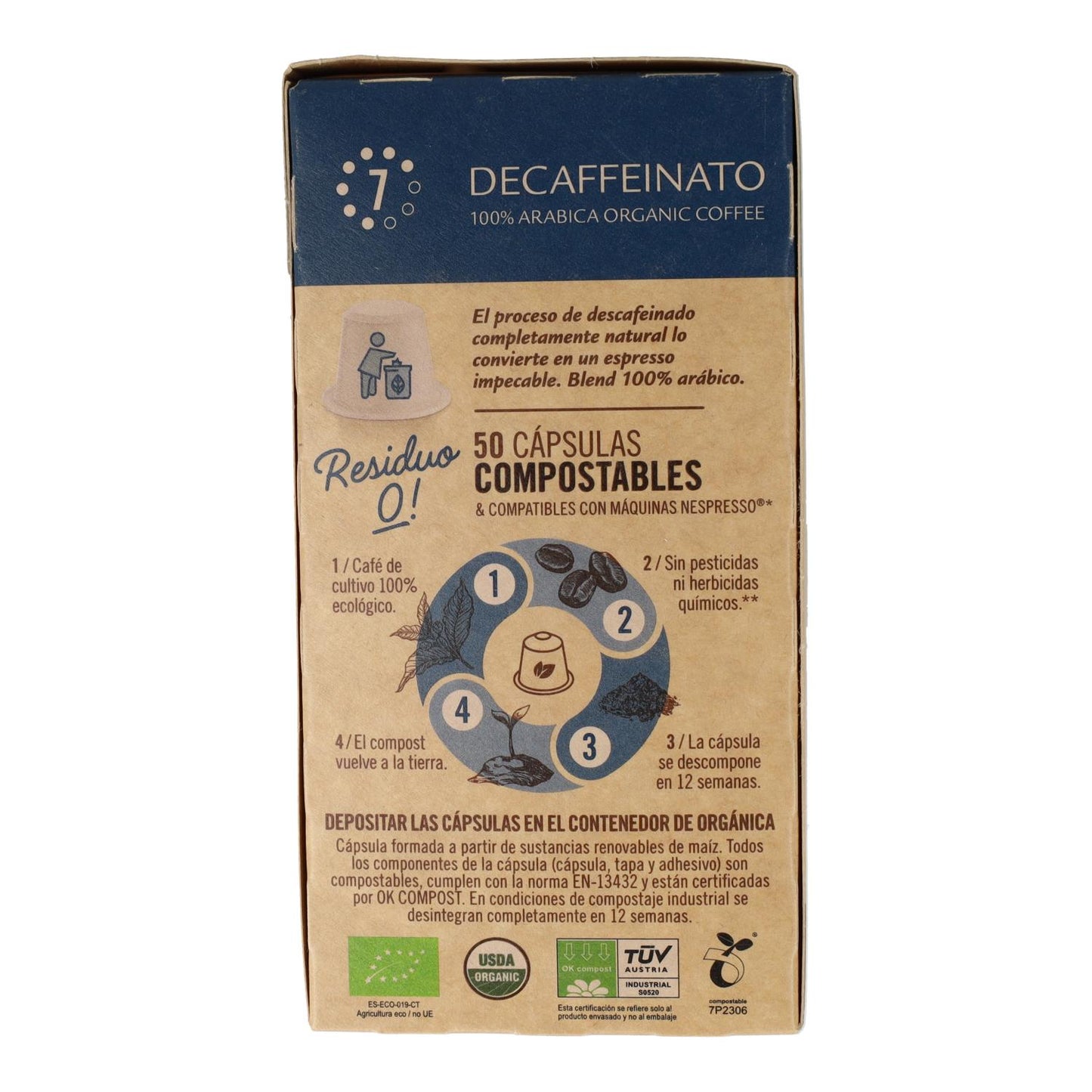 Cápsulas Compostables Descaffeinato Nespresso 50 cápsulas