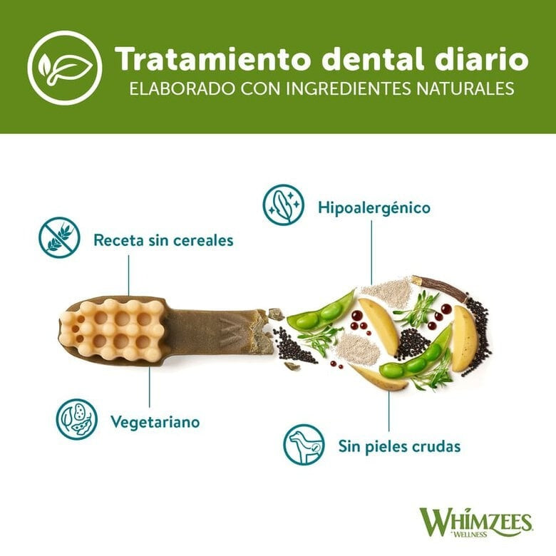 Whimzees Snack dental para perros Toothbrush M 12 uds
