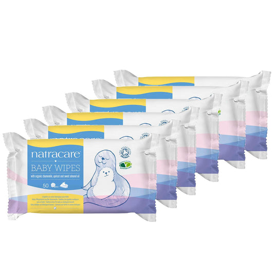 Pack 6 x Toallitas para bebé Natracare 50 uds