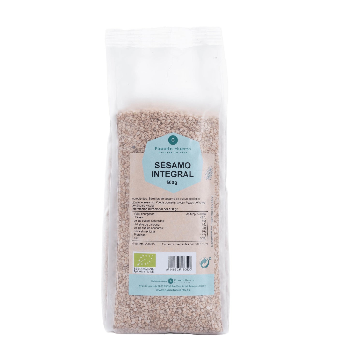 Sésamo integral crudo ECO Planeta Huerto 500 g