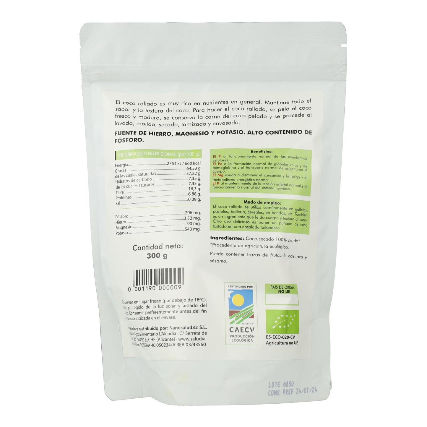 Coco rallado ECO Salud Viva 300 g
