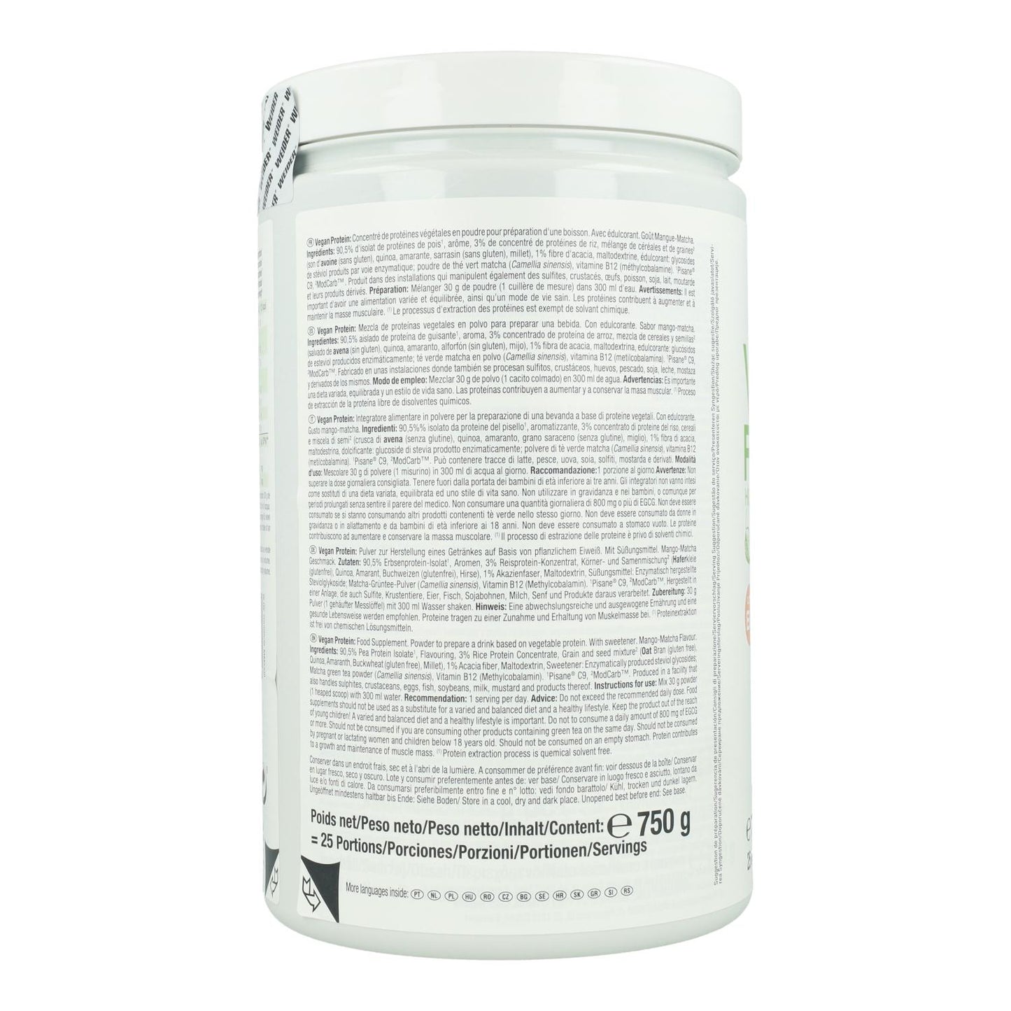 Vegan Protein - Mango Matcha, 750g. Weider