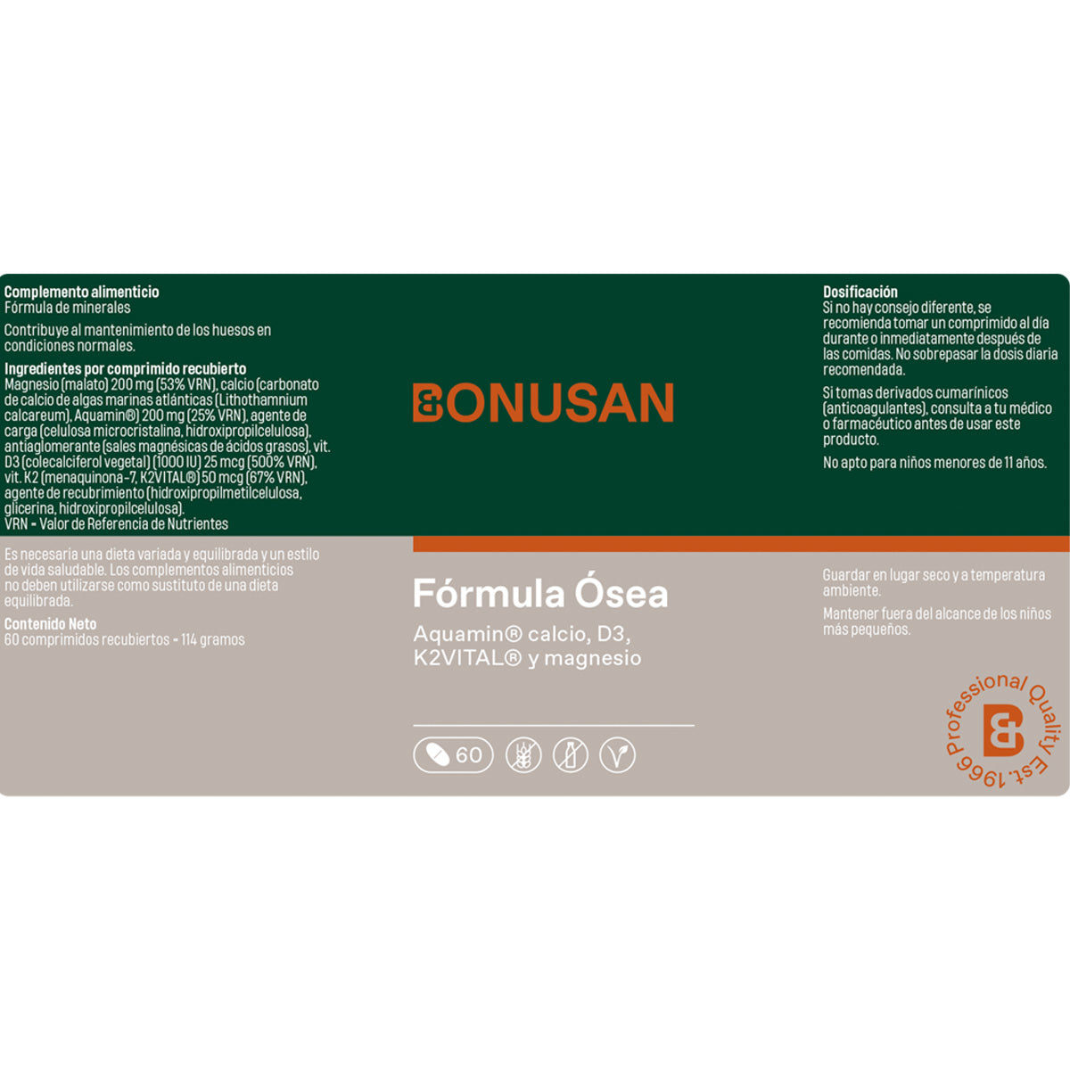 Bonusan Fórmula Ósea 60 comprimidos