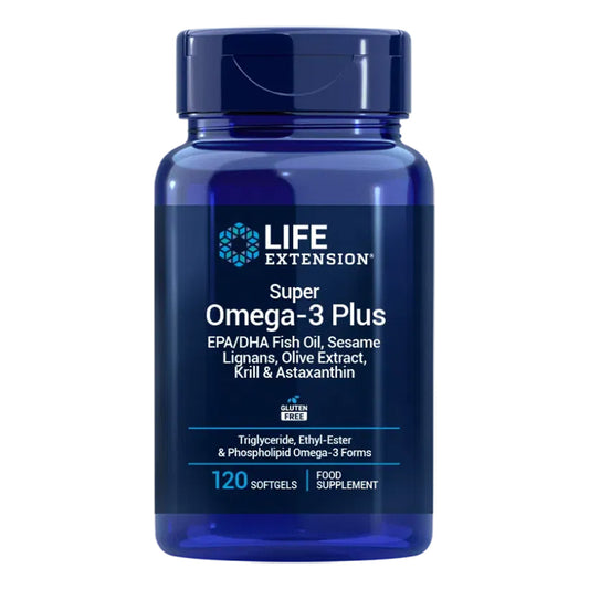 Super Omega-3 EPA/DHA Fish Oil Sesame Lignans & Olive Extract, Life Extension 120 perlas