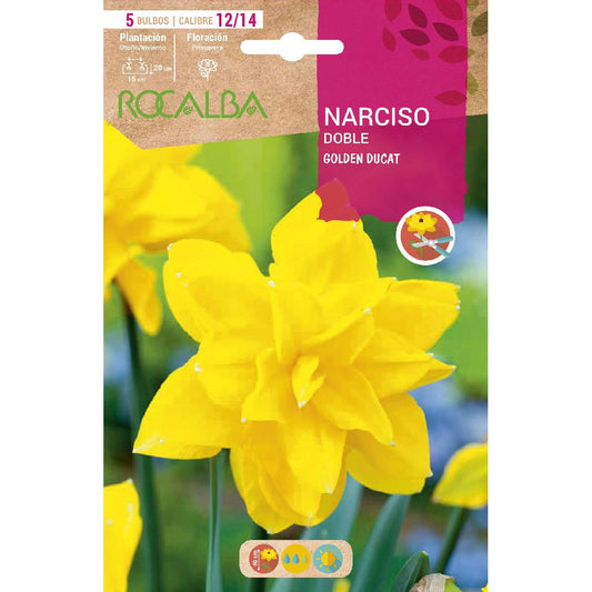 Bulbo Narciso doble Golden Ducat amarillo 5 uds Rocalba