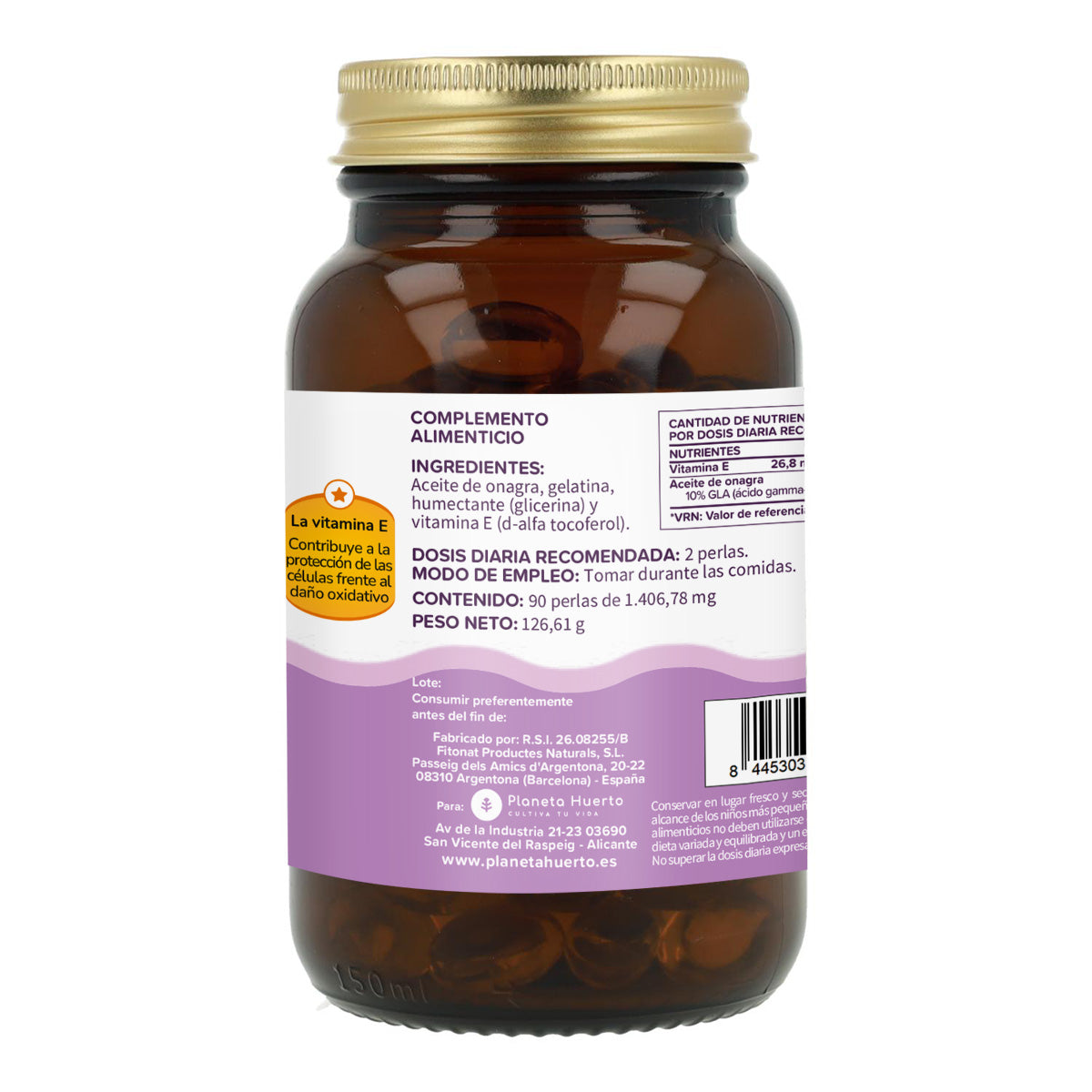 Aceite de Onagra 1000 mg Planeta Huerto 90 perlas