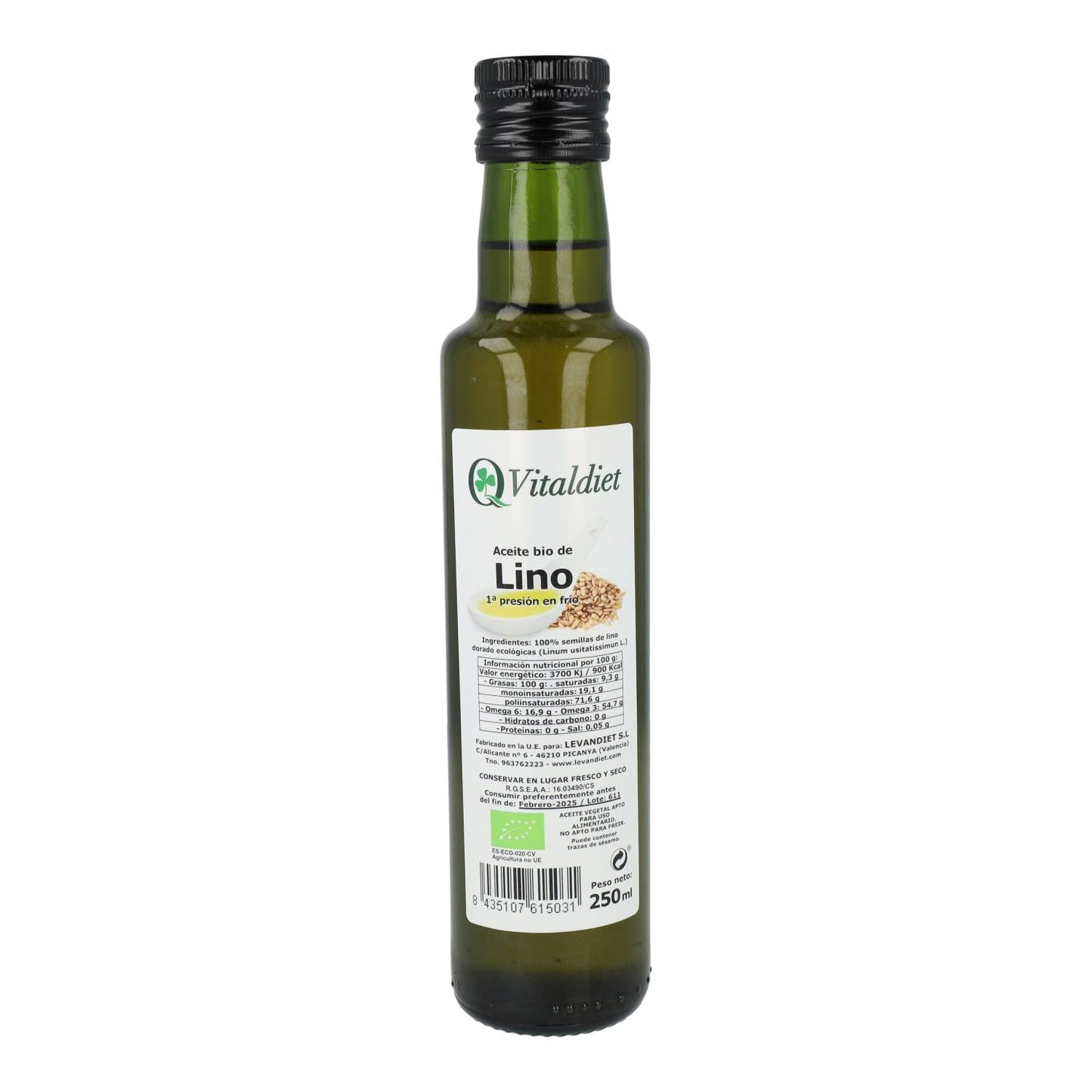 Aceite Lino Bio Vitaldiet 250 Ml