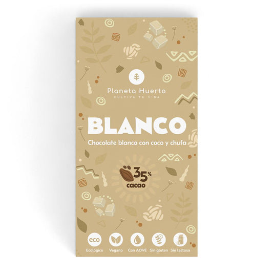 Tableta chocolate blanco vegano 35% ECO Planeta Huerto 70 gr