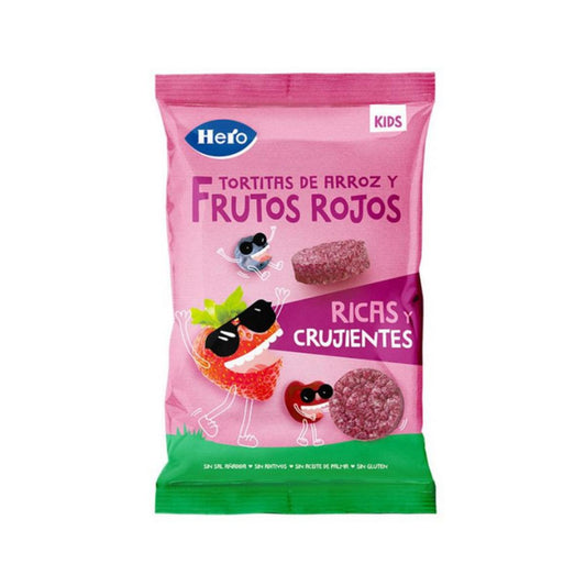 Tortitas de Arroz y Frutos rojos sin gluten 40 g-Hero Kids