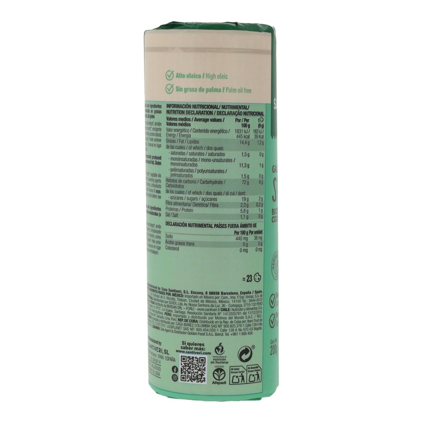 Galletas Integrales Sarraceno Bio Santiveri 200g