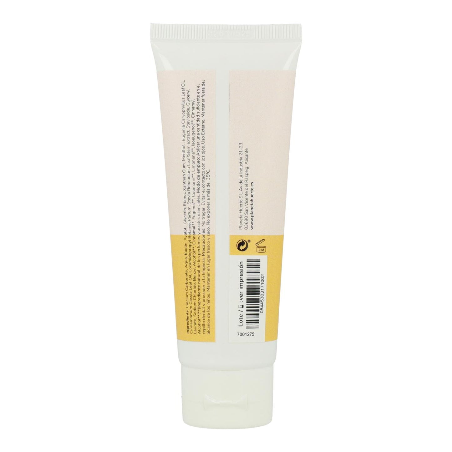 Pasta de dientes sin flúor Mentol Planeta Huerto 75 ml