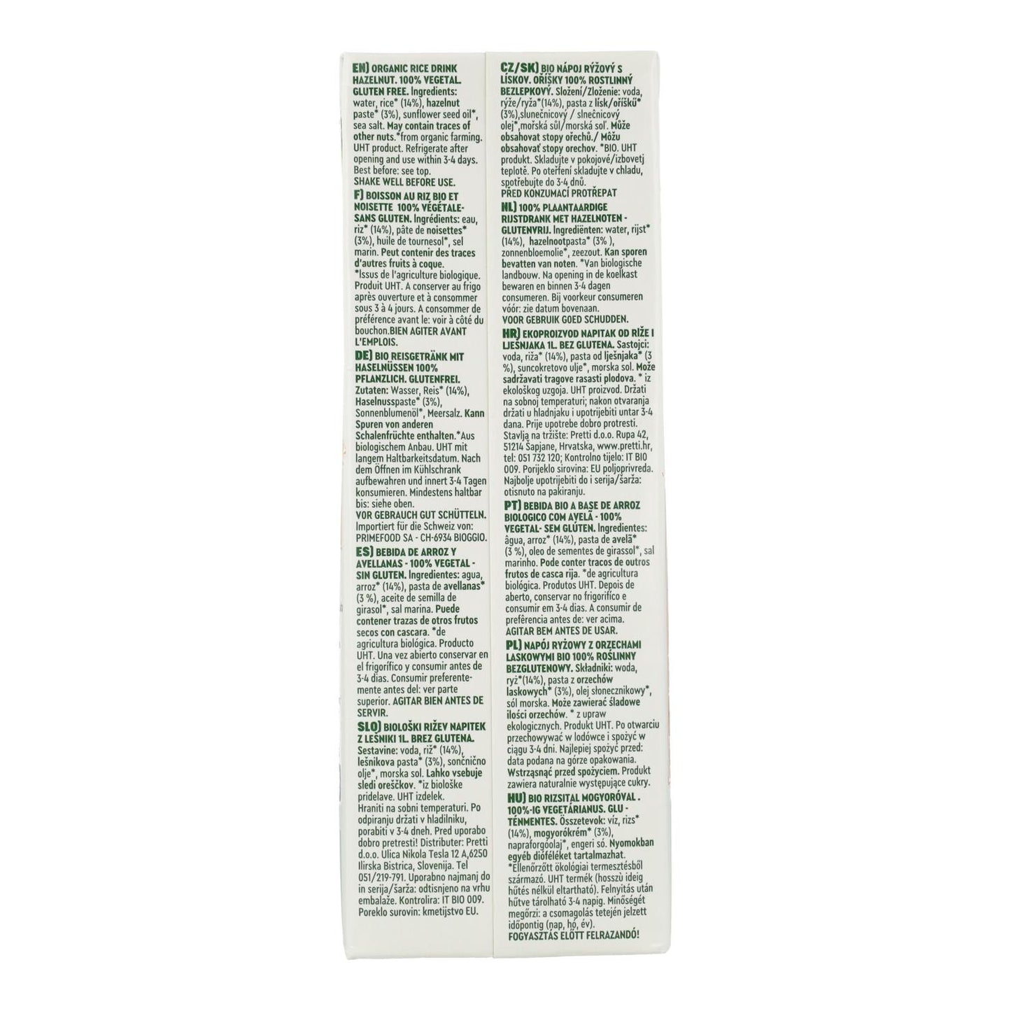 Bebida de Arroz y Avellana Vitariz 1 L