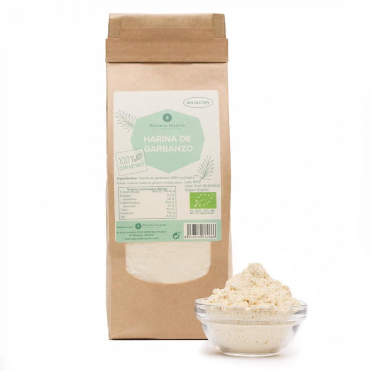 Harina de Garbanzos Sin Gluten ECO Planeta Huerto 1 kg