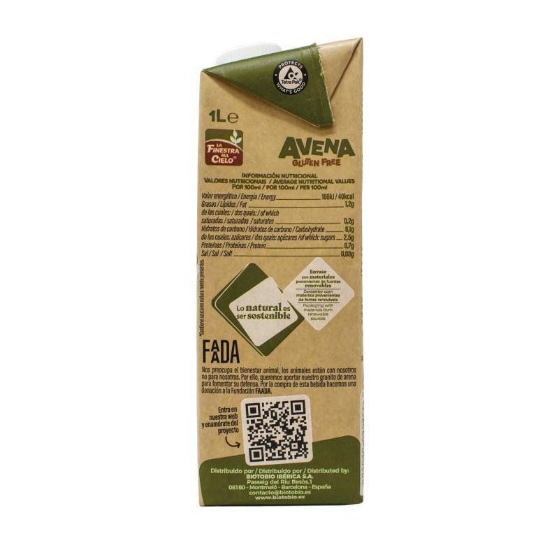 Bebida de Avena sin Gluten Bio La  Finestra Sul Cielo 1 L