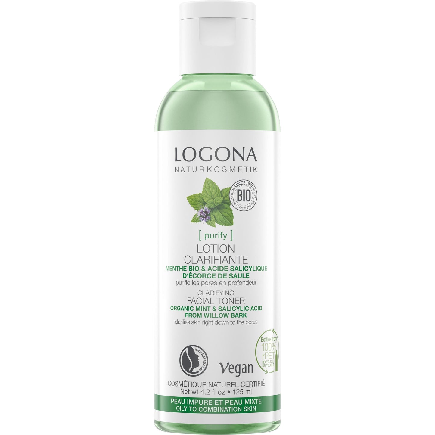 Tónico Facial Purificante Menta y ácido Salicilico Bio Logona 125ml