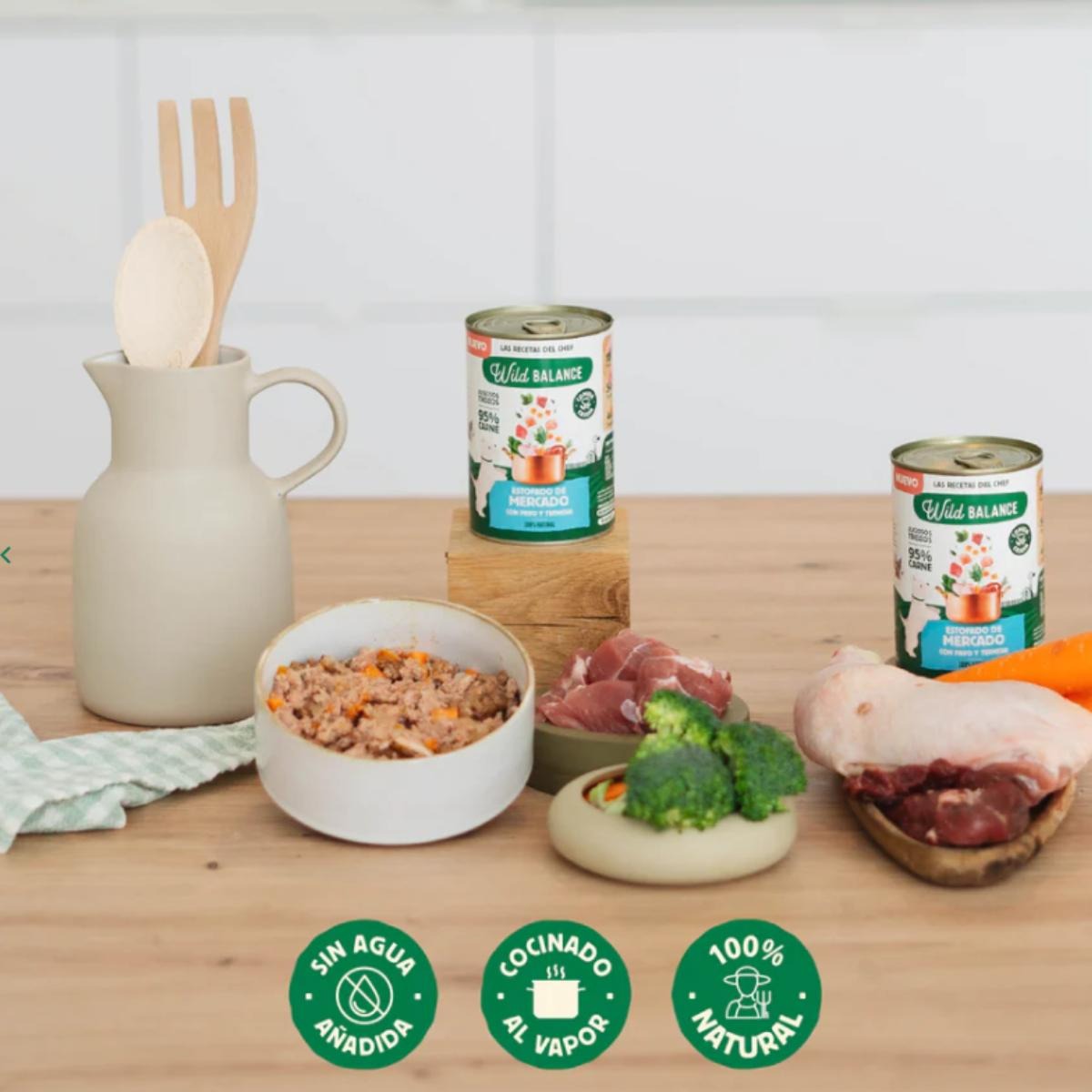 Pack 6X Estofado de mercado con pavo y ternera para perros Wild Balance 400 g