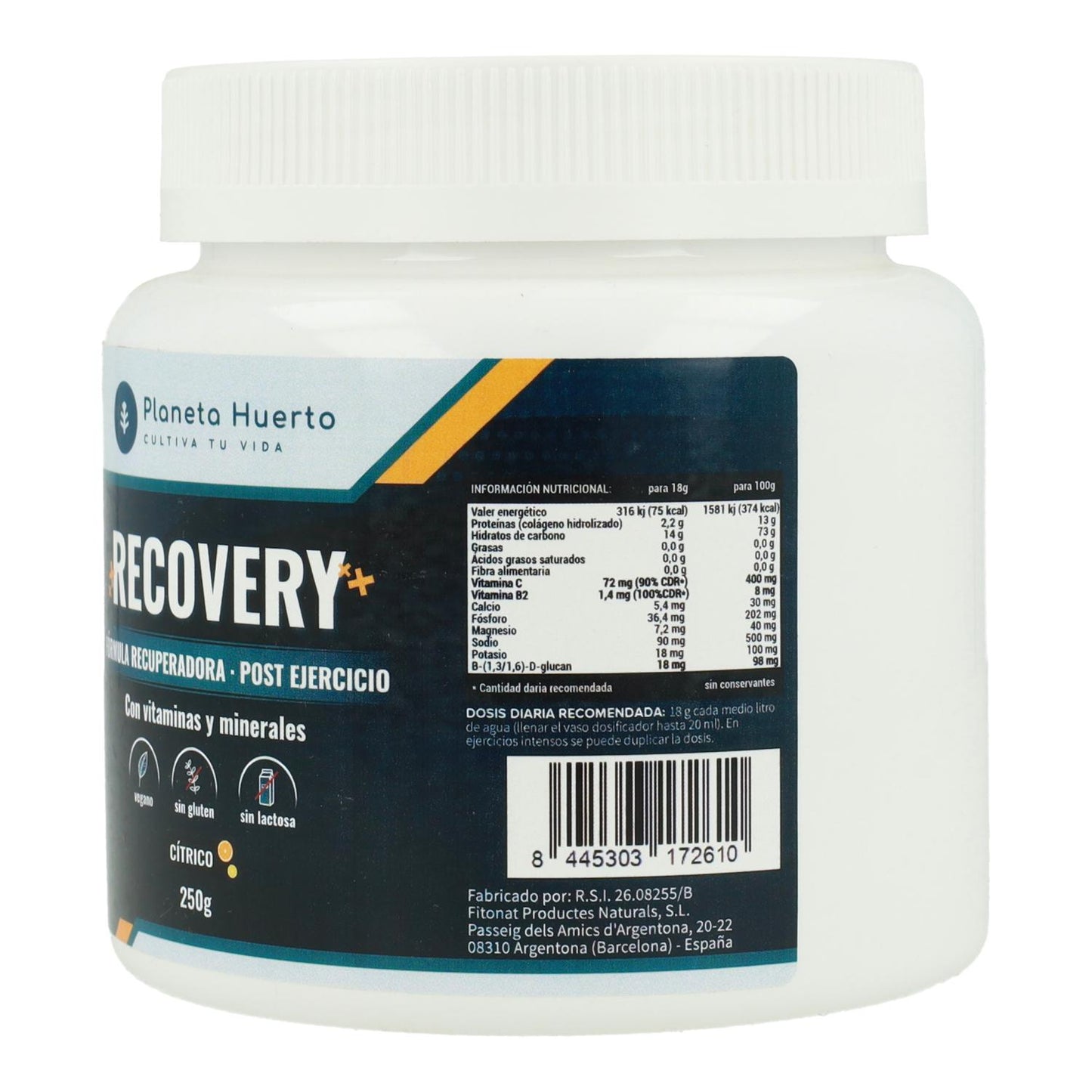Recovery sabor cítrico Planeta Huerto 250 g