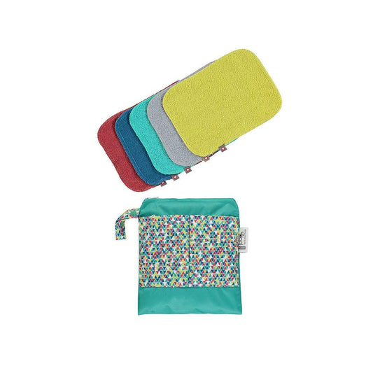 Pack 10 toallitas de tela de bambú reutilizables colores vivos