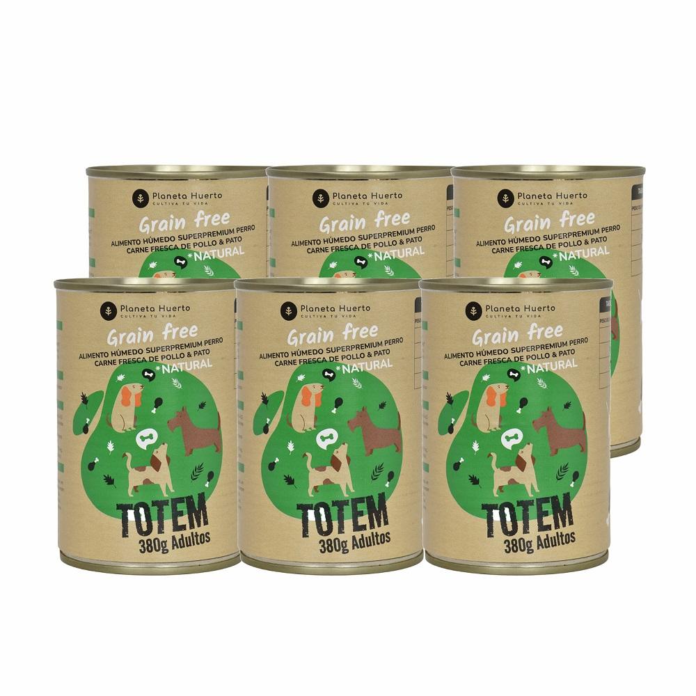 Pack 6 x Comida Húmeda Grain Free Superpremium para perro Pollo y Pato 380 g Planeta Huerto