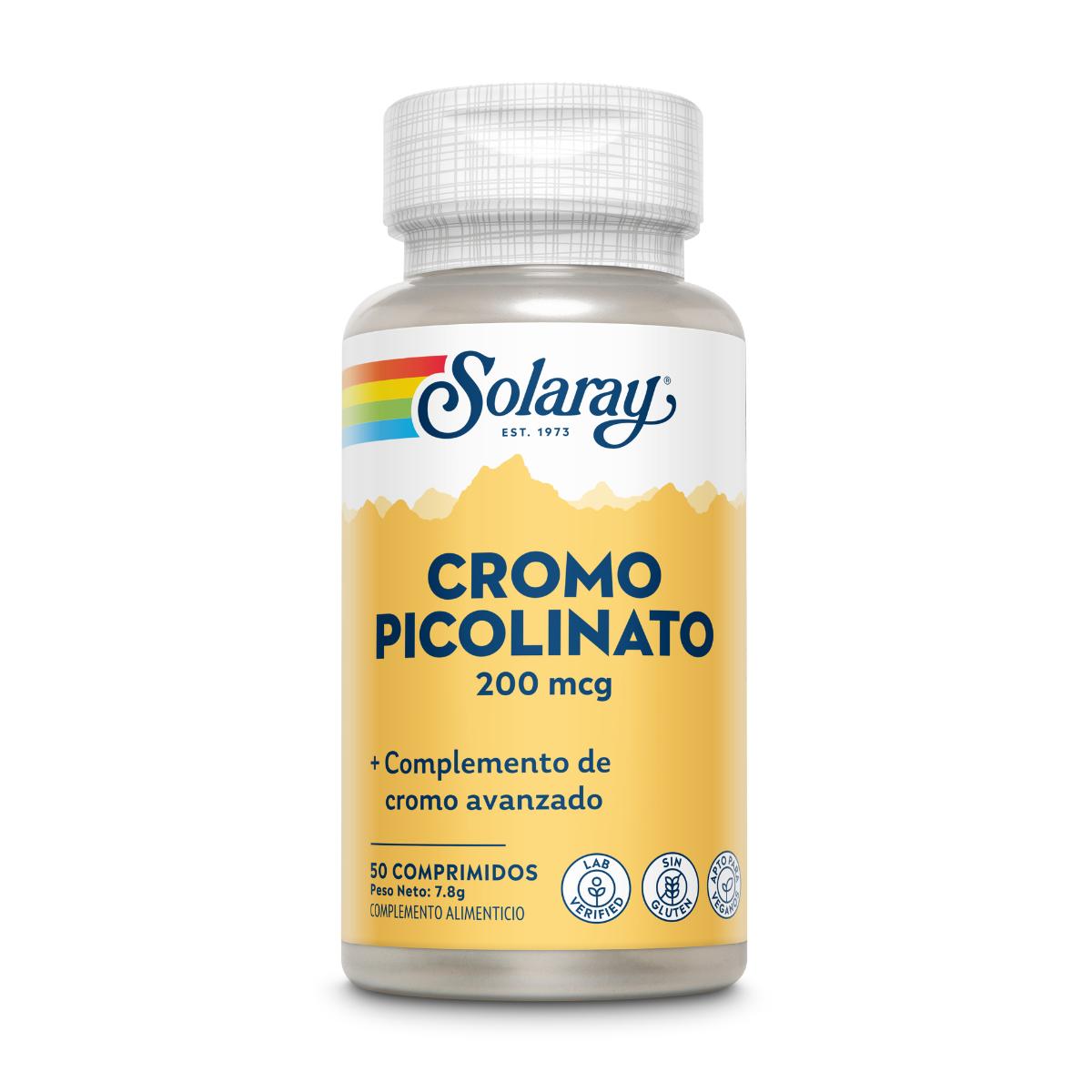 Cromo Picolinato 200 mg Solaray 50 comprimidos