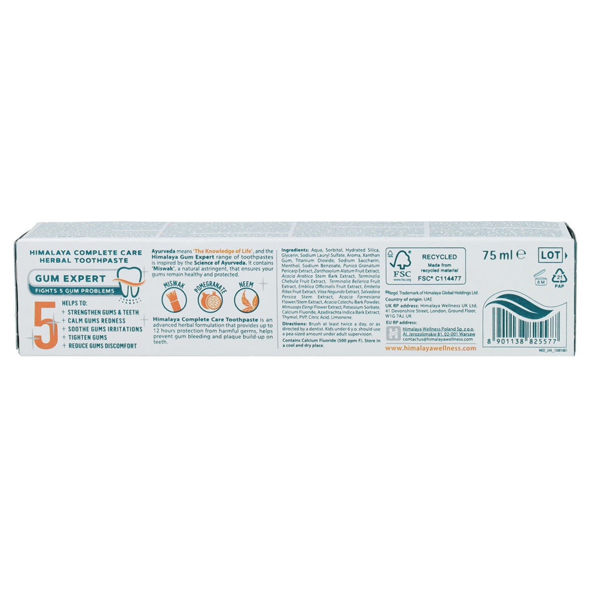 Dentífrico cuidado completo Himalaya 75 ml