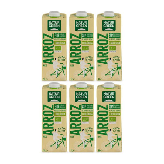 Pack 6 x Bebida de Arroz sin azúcares añadidos NaturGreen 1 L