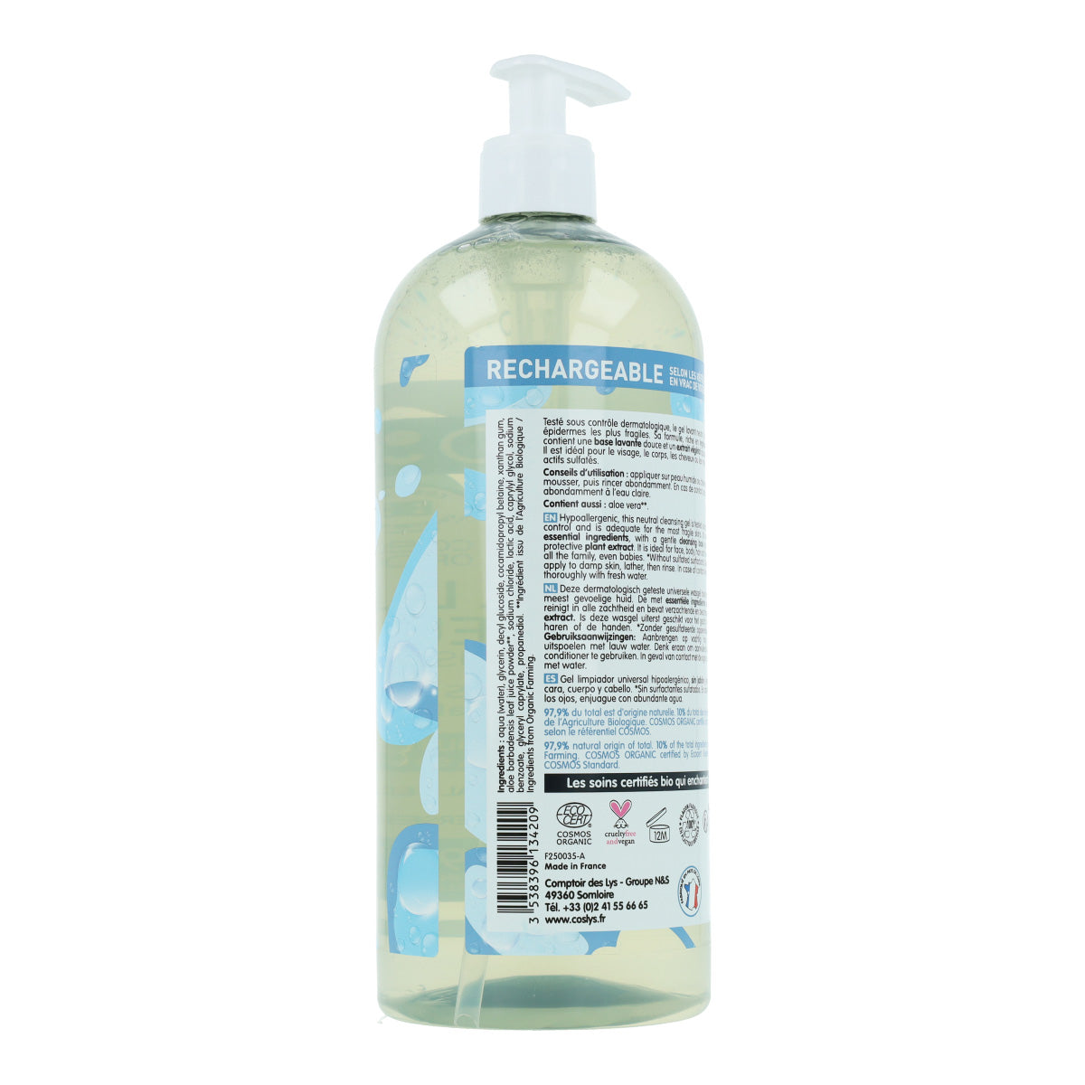 Gel de ducha universal sin perfume Coslys 1L