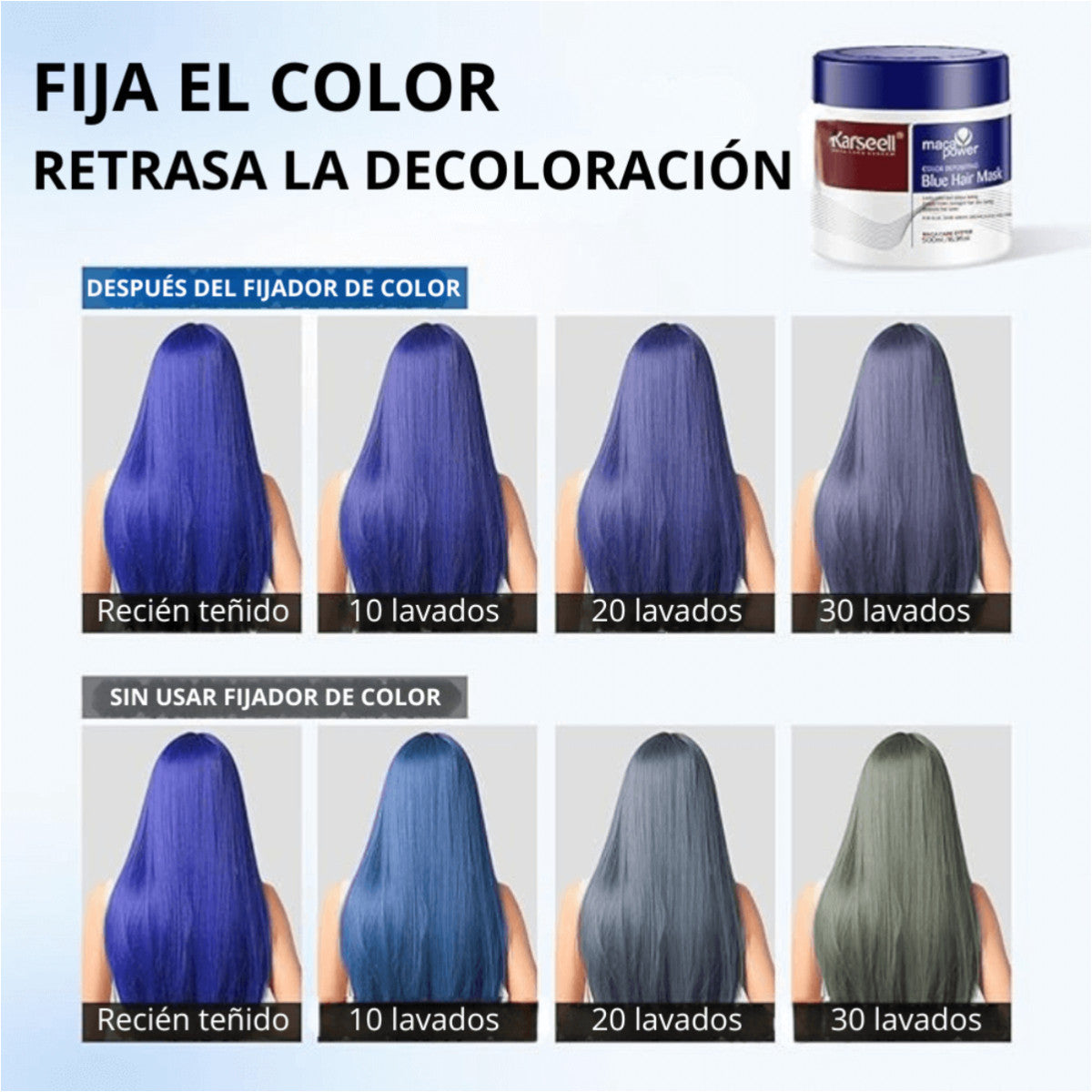 Mascarilla Pigmentante Azul Karseell 500 ml