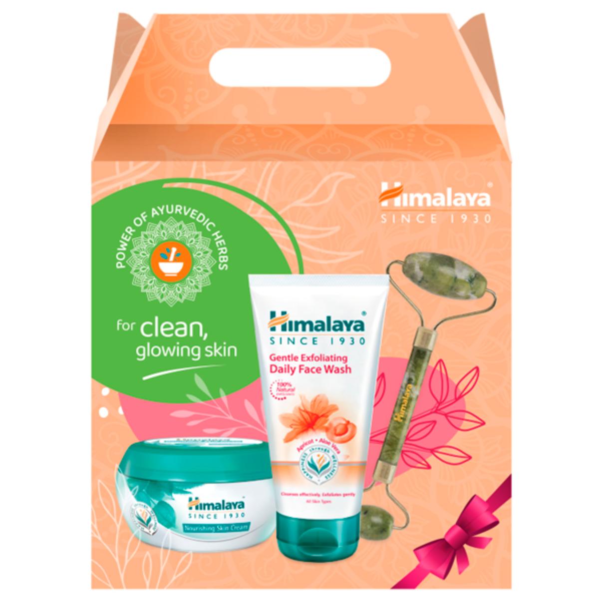 Pack limpiador facial exfoliante uso diario 150 ml + crema multiusos nutritiva hidratante 150 ml + rodillo jade Himalaya