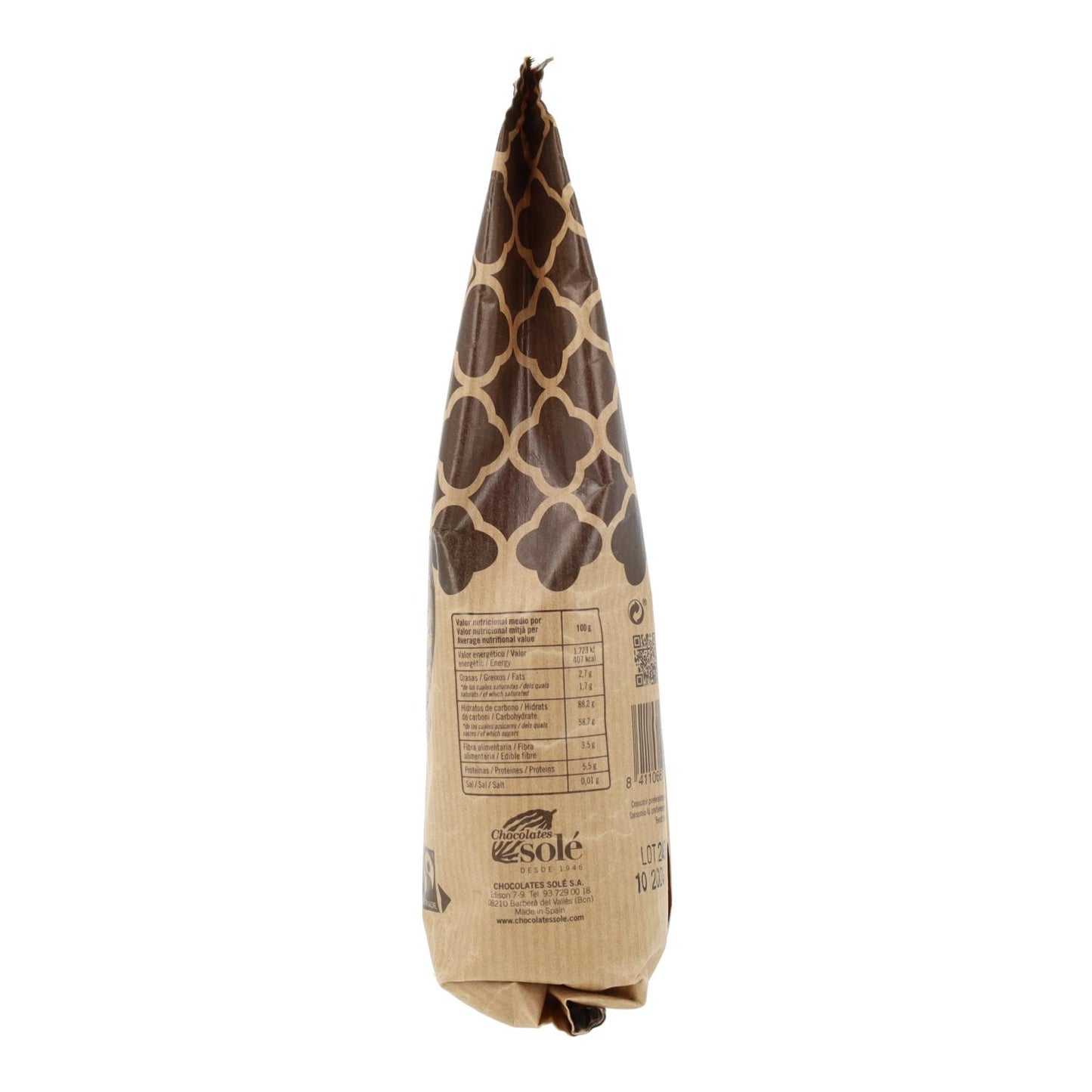 Chocolate a la Taza en Polvo BIO Sin Gluten Chocolates Solé 200 g